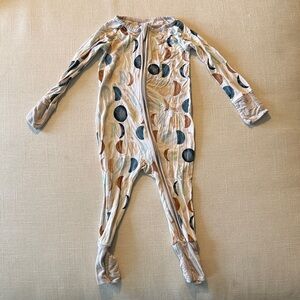 Little Sleepies Neutral Moon Phase Footed One-Piece Pajamas